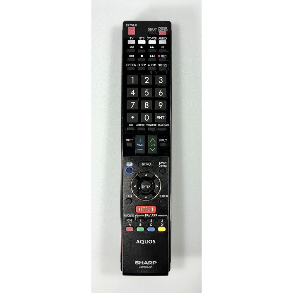 Sharp Aquos Smart TV Replacement Black Remote Control #GB005WJSA Tested